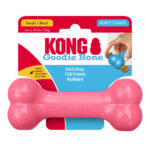 KONG Puppy Goodie Bone: Hueso de Caucho Suave para Cachorros - Juguete Rellenable para Dentición - Color Rosa