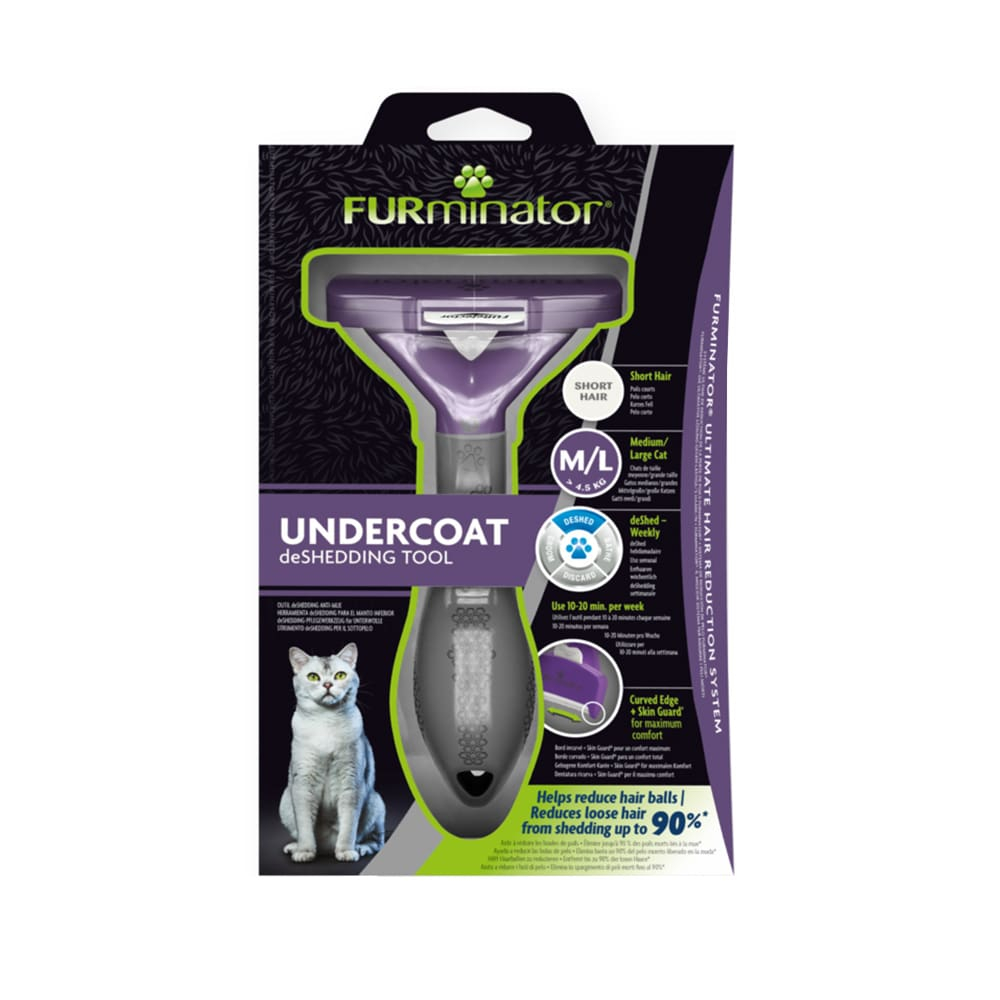 313100483-4-min FURminator Undercoat deShedding Tool para Gatos Grandes de Pelo Corto (Talla M/L): Reduce el Desprendimiento de Pelo hasta en un 99% - Imagen 1