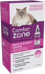 Comfort Zone Spray Calmante para Gatos (60 ml): Fórmula de Feromonas para Reducir el Marcaje con Orina y Arañazos, Ideal para Viajes y Visitas al Veterinario
