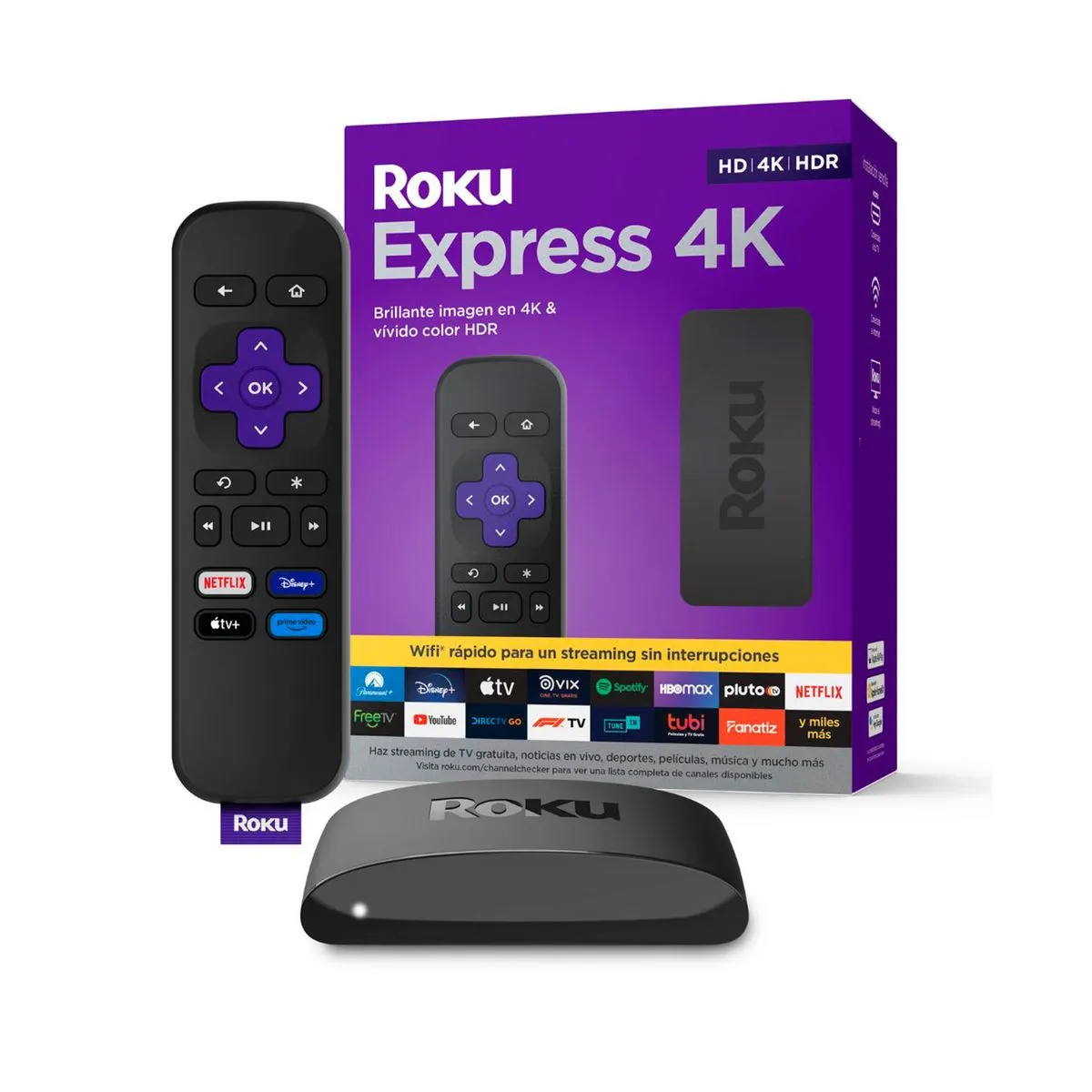 585178-1200-auto Roku Express HD | Dispositivo Streaming Full HD 1080p | Fácil Instalación | App Móvil | Control Remoto - Imagen 1