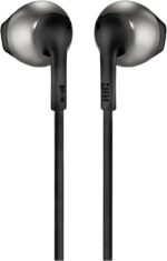 Audífonos In-Ear con Cable JBL Tune 205: Sonido JBL Pure Bass - Micrófono Integrado - Cable Plano Libre de Enredos - Color Negro