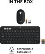 Logitech Pebble 2 Combo: Kit de Teclado Inalámbrico K380s y Mouse M350s - Bluetooth Multidispositivo - Diseño Slim y Minimalista - Silencioso - Color Graphite (Negro) - Imagen 2