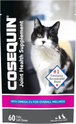 Nutramax Cosequin para Gatos (60 Soft Chews): Suplemento Articular #1 con Glucosamina, Condroitina y Omega-3, Soporte para Articulaciones y Vejiga