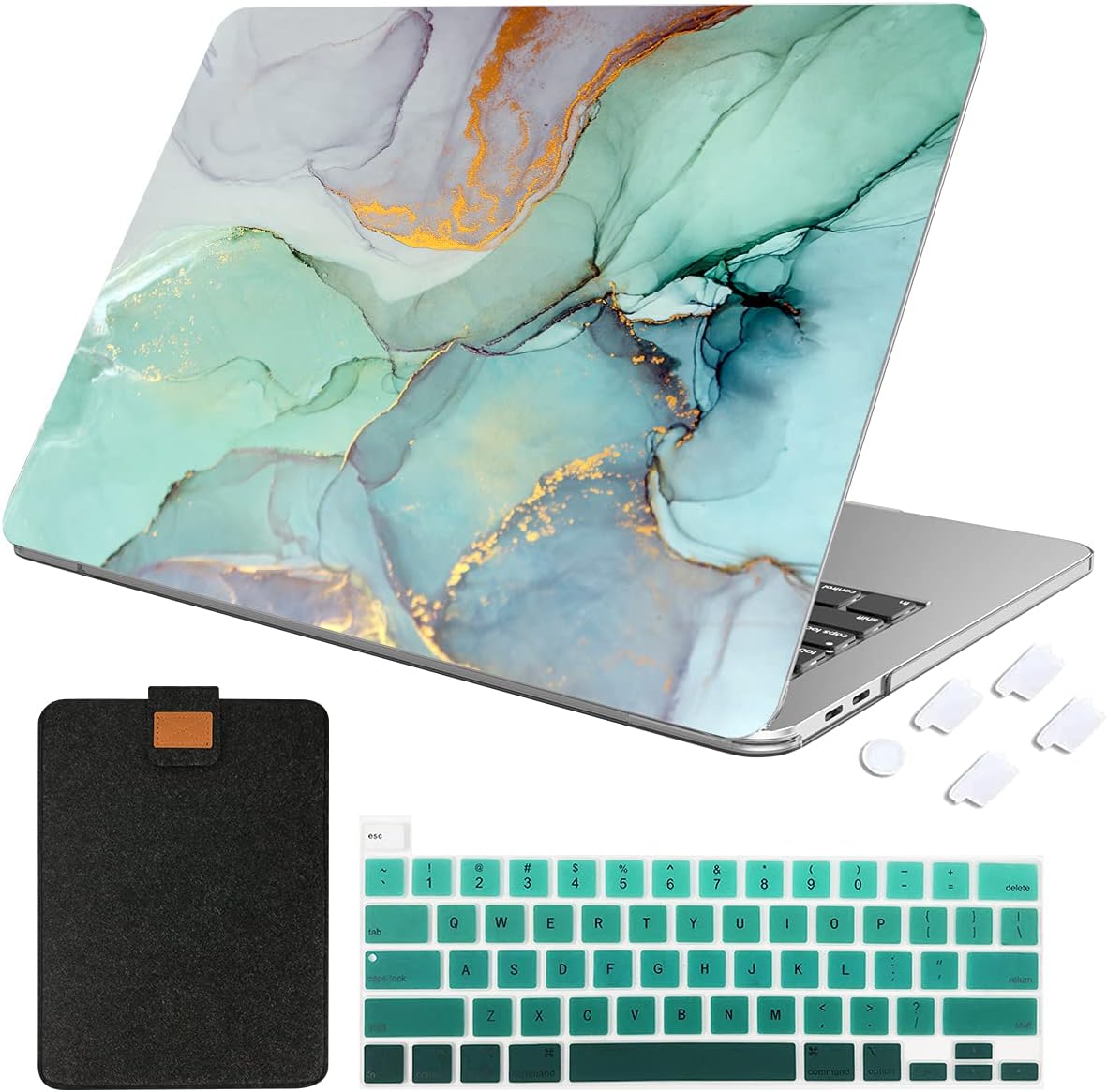 71PEXQz8+ZL._AC_SL1200_ Funda MAITTAO MacBook Pro 15 | Carcasa Rígida Diseño Mármol | Protector Teclado | Kit 3 en 1 - Imagen 1
