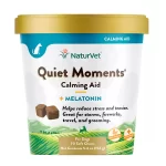 NaturVet Quiet Moments Suplemento Calmante para Perros con Melatonina: Alivia Ansiedad por Tormentas, Viajes y Pirotecnia, 70 Masticables Suaves
