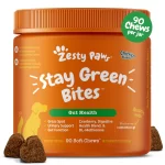 Zesty Paws Stay Green Bites: Suplemento para Evitar Manchas de Orina en el Césped, con DL-Metionina y Enzimas Digestivas, Sabor Pollo (90 Bocaditos)