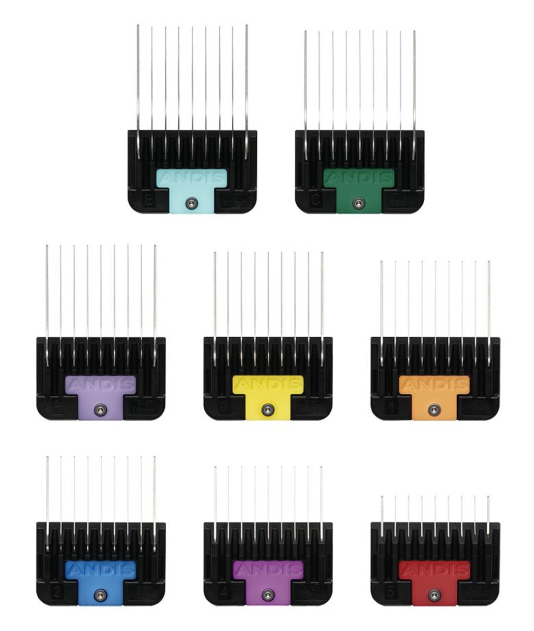 ANDIS-8.1.jpg Juego De Peines Universales De Acero Inoxidable De 8 Piezas - Imagen 2