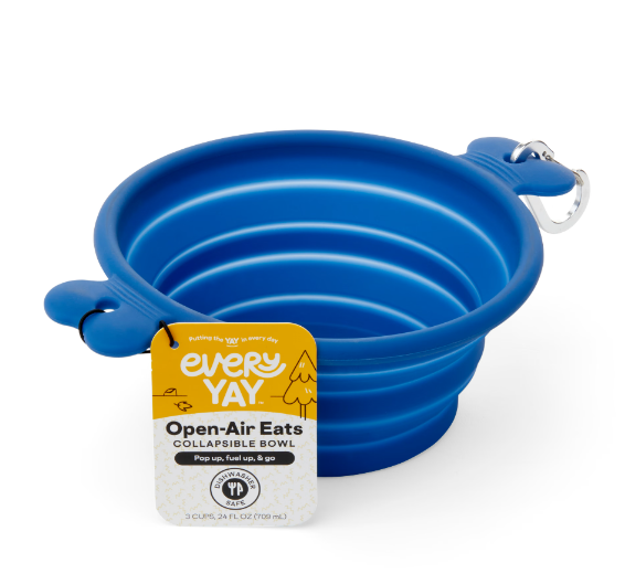 EveryYay Open-Air Eats Green - Cuenco plegable para perros.