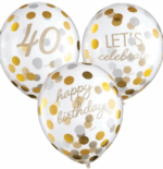 BALLONS DE CONFETTIS EN LATEX X 6 UNIDADES.