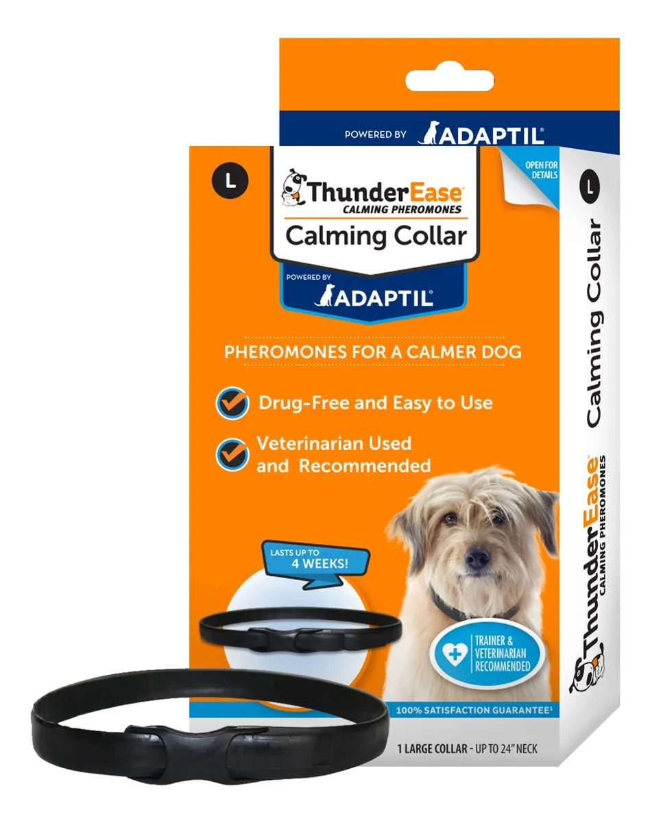 D_NQ_NP_2X_604200-CBT82405810543_022025-F Collar Calmante ThunderEase para Perros: Feromonas Adaptil contra Ansiedad y Estrés, Sin Medicamentos, Efectivo por 4 Semanas (Tallas S y L) - Imagen 1