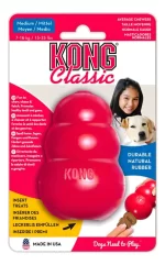 KONG Classic Juguete Rellenable para Perros (Talla M): Dispensador de Premios, Caucho Natural Rojo de Rebote Impredecible, Ideal para Masticación y Enriquecimiento - Imagen 2