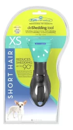 FURminator® deShedding Tool para Perros Miniatura (XS) de Pelo Corto: Reduce la Caída del Pelo hasta un 90%, Borde de 3.2 cm