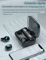 M10: Audífonos Inalámbricos TWS con Bluetooth 5.1, Pantalla LED de Batería, Estuche de Carga de Alta Capacidad (2000mAh) y Función Power Bank - Imagen 3