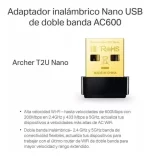 TP-Link Archer T2U: Adaptador USB Wi-Fi Doble Banda AC600 Nano, 5GHz (433 Mbps) + 2.4GHz (150 Mbps) para PC y Laptop - Imagen 4