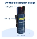 PetSafe SprayShield Disuasorio de Animales con Citronela y Clip: Spray de Defensa para Perros, Alternativa Segura al Gas Pimienta, Alcance de 3 Metros - Imagen 2
