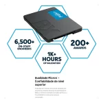 Crucial BX500 500GB: Disco Sólido Interno SSD SATA 2.5 Pulgadas, Velocidad de Lectura 550 MB/s, Ideal para Actualizar PC y Portátiles - Imagen 7