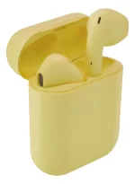 i12: Audífonos Inalámbricos TWS de Colores con Bluetooth 5.0, Control Táctil, Estuche de Carga Compacto y Diseño Ergonómico (Color Amarillo) - Imagen 4