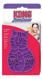 Cepillo KONG ZoomGroom para Gatos: Masajeador y Deslanador de Caucho Natural para Eliminar Pelo Muerto y Estimular la Piel