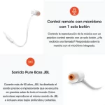 JBL Tune 110 Auriculares con Cable | Pure Bass Sound y Micrófono Manos Libres - Blanco - Imagen 4