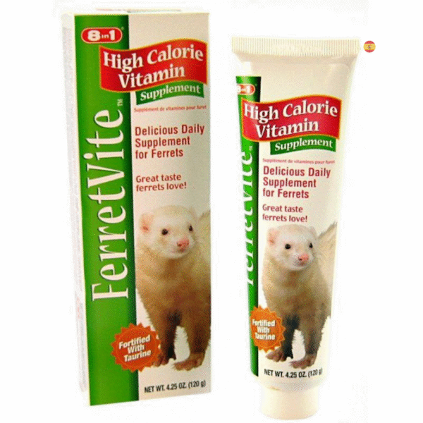 LM 8 en 1 Productos para mascotas Ferretvite Suplemento vitamínico alto en calorías Suplemento vitamínico