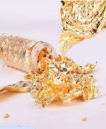 1 paquete de decoración de lámina de papel, copos de lámina metálica dorada dorada para joyería artesanal - Imagen 2