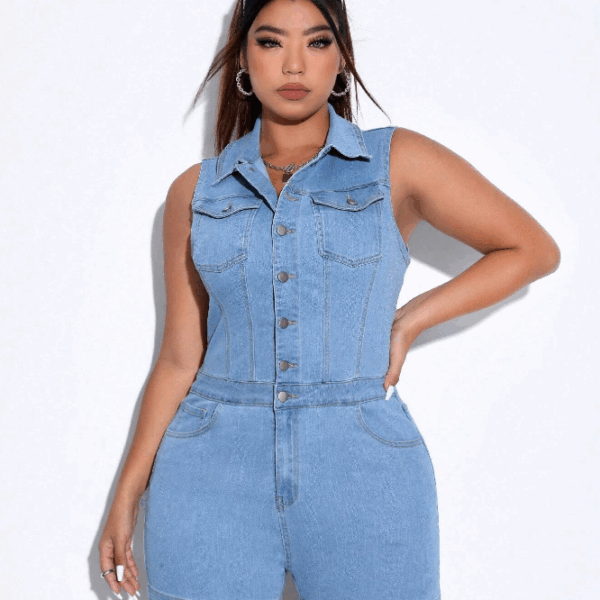 IRIS BASIC enterizo Denim corto para mujer S