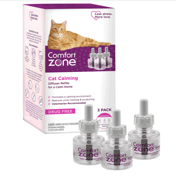 Comfort Zone 3 recambios de difusor de feromonas calmantes para gatos (90 días)