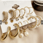 2 paquetes x 6 pares/juego de aretes de perlas de moda