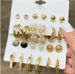 2 paquetes x 6 pares/juego de aretes de perlas de moda