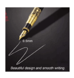 1 bolígrafo + 10 Uds. De recargas de tinta negra, pluma estilográfica Vintage - Imagen 4