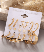 2 paquetes x 6 pares/juego de aretes de perlas de moda - Imagen 2