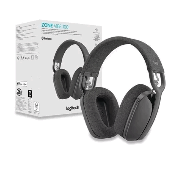 Diadema Logitech Zone Vibe 100 Inalámbrico Grafito
