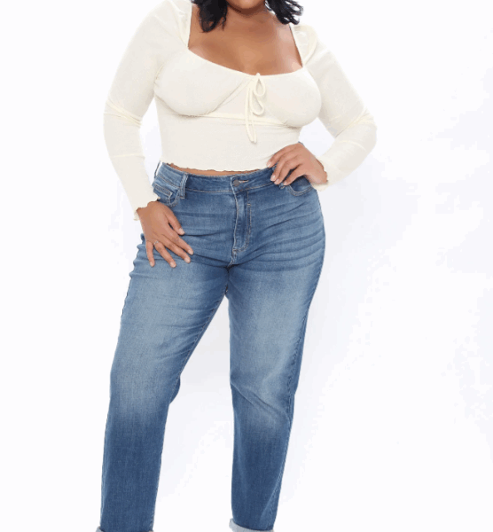 FASHION NOVA jeans Boyfriend de talle alto Always In Style Talla 14