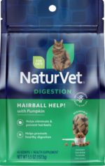 NaturVet Hairball Help! Tiny Bites: Suplemento en Bocaditos de Salmón para Gatos (5.5 oz / 155 g), Ayuda a Prevenir y Eliminar Bolas de Pelo, Con Aceites Omega y Lecitina