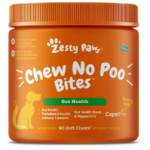 Zesty Paws Chew No Poo Bites: Suplemento Contra la Coprofagia para Perros, Disuasor de Ingestión de Heces con Probióticos y Enzimas, Sabor Pollo (90 Bocaditos)