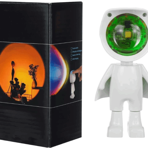 Lampara En Forma De Robot Proyector De Luz Led Recargable