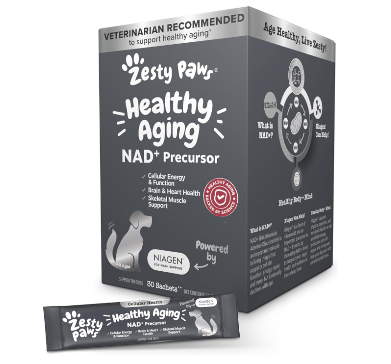 ZESTY-NEGR.png Zesty Paws Suplemento Precursor Nad+ Para Perros - Imagen 1