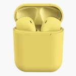 i12: Audífonos Inalámbricos TWS de Colores con Bluetooth 5.0, Control Táctil, Estuche de Carga Compacto y Diseño Ergonómico (Color Amarillo)