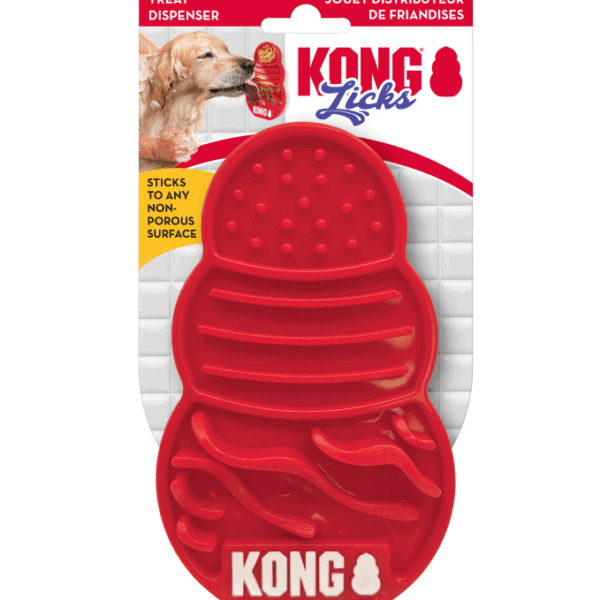 KONG Licks Treat Dispenser: Alfombrilla Lamedora Anti-Estrés y Dispensador de Golosinas