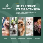 NaturVet Quiet Moments Plus Cáñamo: Suplemento Calmante de Semilla de Cáñamo para Perros (180 Bocaditos Blandos), Con Melatonina y L-Triptófano, Alivia Estrés y Ansiedad por Tormentas y Viajes - Imagen 3